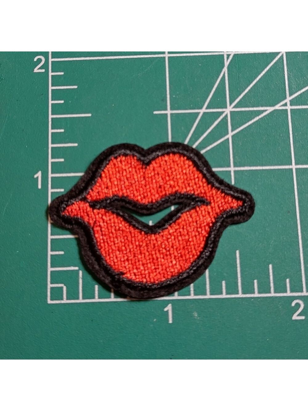 2/$10 Mini Iron On Red Lips Patch